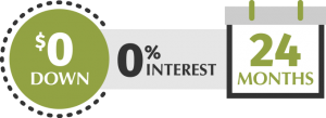 $0 Down 0% Interest 24 Months Logo