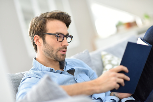 man reading a book